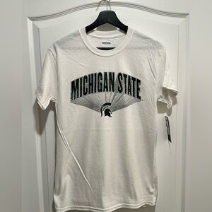 NCAA Michigan State Captivating Men’s T-Shirt White Crew Neck, Size Small